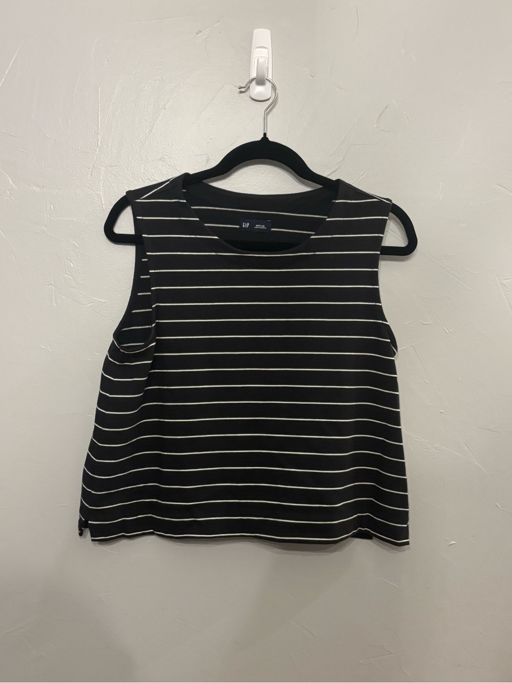 GAP Black & White Striped Sleeveless Tank Top